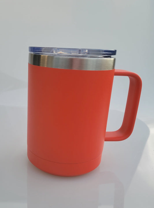 Custom 15 oz Travel Mug Handled Tumbler